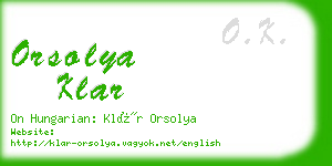 orsolya klar business card